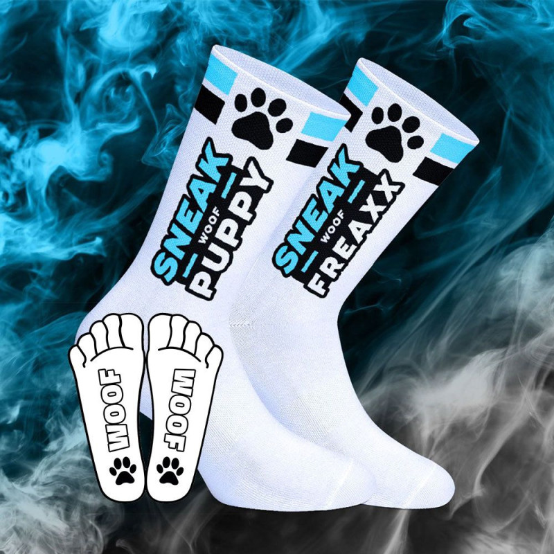 SneakFreaxx Chaussettes Sneak Woof Puppy Bleu